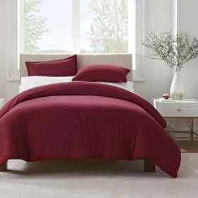 Serta Simply Clean Solid Duvet Cover Queen (Option: RED)