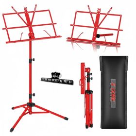 5 Core Music Stand Adjustable Desktop Book Stands Portable Sheet Holder All Metal Foldable Bookstand - MUS FLD RED (Option: RED)