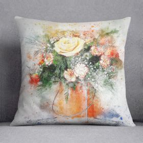 Flower Painting Cushion (Insert: With Insert, size: 20" X 20")