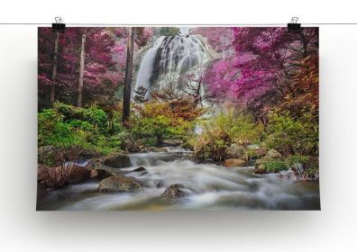 Klonglan Waterfall Canvas Print or Poster (Type: Poster Print, size: 40" x 26" / 100cm x 65cm (approx))