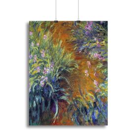 Irises by Monet Canvas Print or Poster (Type: Poster Print, size: 32" x 24" / 80cm x 60cm (approx))