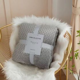 Solid Color Flannel Wheat Grain Blanket Children's Blankets (Option: Silver Gray-150x200cm)